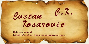 Cvetan Košarović vizit kartica
